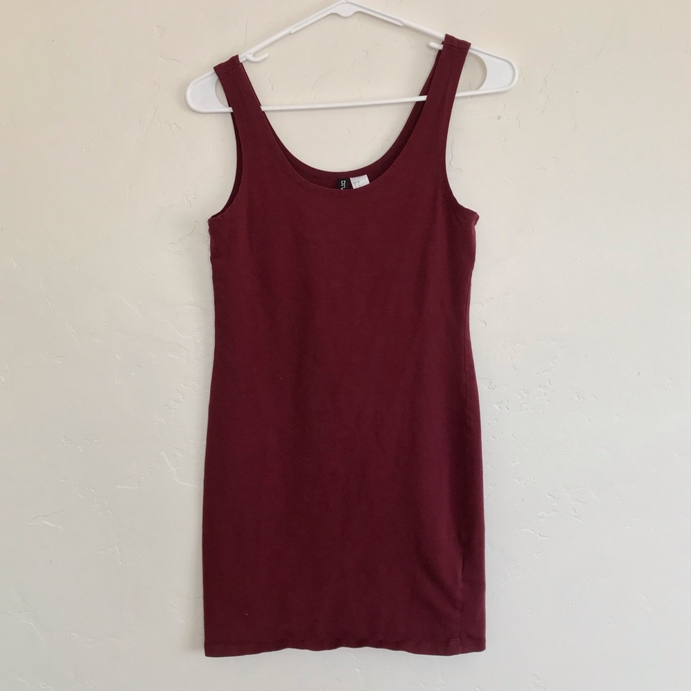Divided Maroon Body Con Mini Tank Dress Size 8